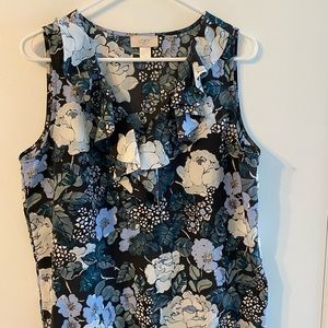 Loft Shell Tank Top with Ruffle Detail